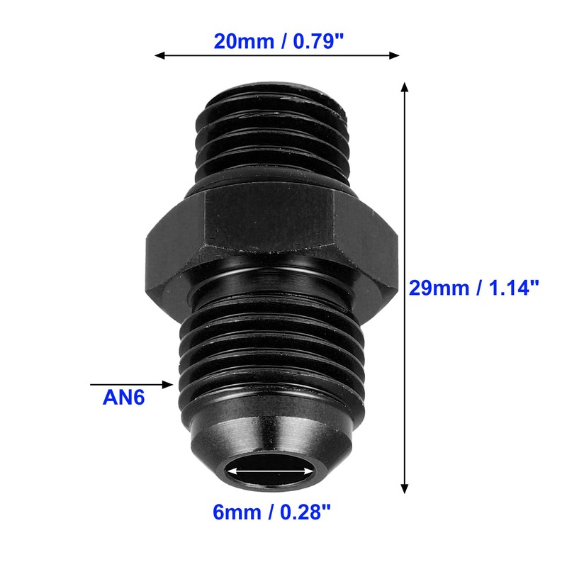 Unifizz 6AN Male to M12 x 1.5mm Male Metric Thread