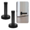Door Stoppers, 2 Pcs 75mm Matt Black Mounted Doorstop with