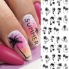 2 calcomanías 3D para uñas de estilo tropical, palmera de