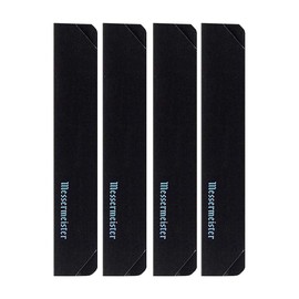 Messermeister 4-Piece Steak Knife Edge-Guard, Black - Fashionable & Functional Knife Protector for Steak Knives - 2 Blade Entry Notches - Includes 4 Steak Knife Edge Guards
