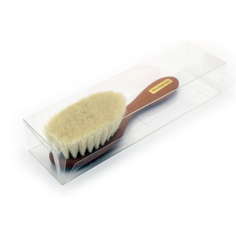 Baby Hair Brush Pear Wood Oiled 150mm Pure Soft Goat