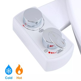 Hibbent Bidet Toilet Seat Attachment Sprayer Dual Nozzle Self Cleaning Cold/Warm Water