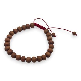 Handmade Sandalwood Wrist Mala Bracelet for Meditation, Wooden Beads Bracelet with 25 Beads, Bodhisattva Beads for Healing, and Relaxation