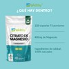 Wellthy Citrato de Magnesio Premium 120 Cápsulas 400mg. 100% Natural,