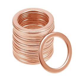 ZHUOYUE 50 Pieces M12 Flat Washer Copper Washer Washer Drain Washer Heat Resistant Oil Resistant Copper Ring (M12 x 16 x 1)