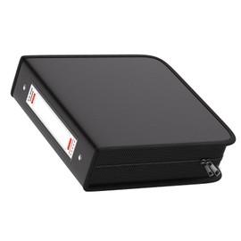 ZOOPIP Fireproof 3 Ring Binder with Zipper, 2.5 Inch D Rings Hold up 650 Sheets of 8.5" x 11" (A4), Compatible with Clear Page Protectors, Built-in net and Pen Holder (1 Pcs, Black, 2.5")