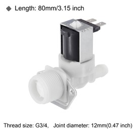 MECCANIXITY Water Inlet Valve Ice Maker Water Inlet Solenoid Valve for General Refrigerators 80mm Creamy White
