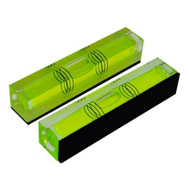 2PCS high-precision leveling bubble extended three line horizontal bubble water level gauge for household use, capable of 180 degrees in place turning 80x15X15mm (green（magnetism）)