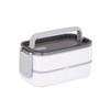 Lonchera De Acero Inoxidable Caja De Almuerzo Con Separadores (BLANCO)