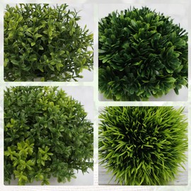 AOKKR Decorative Plants, Fake Green, Mini Potted Plants, Set of 4, Artificial Flowers, Interior Table, Entryway, Windowside, Living Room, Shelf, Office Decoration, Leaves, Mother's Day, Father's Day, Gift, Height 4.7 inches (12 cm)