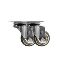 Macho Luxury Thermoplastic Rubber Caster Wheel 2" – Silent Swivel Caster with Chrome Plate, 50kg Load Capacity – Ideal for Carts, Hospitals & Supermarkets - Set of 2