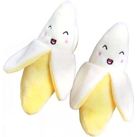 Banana Plush Pet Toy Puppy Dog Cat Squeak Chewing Interactive Toy Pet Training Supplies Molar Interactive Play Scratch Squeaky Chew Toy for Pets