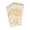 Caspari Romantic Toile Gold Guest Towel Napkins - 15 Per