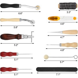 Leather Tool Set, Leather Carving Tools, Leather Sewing Kit, Leather Craft Tools and Accessories, DIY Leather Crafts, 28 Pieces