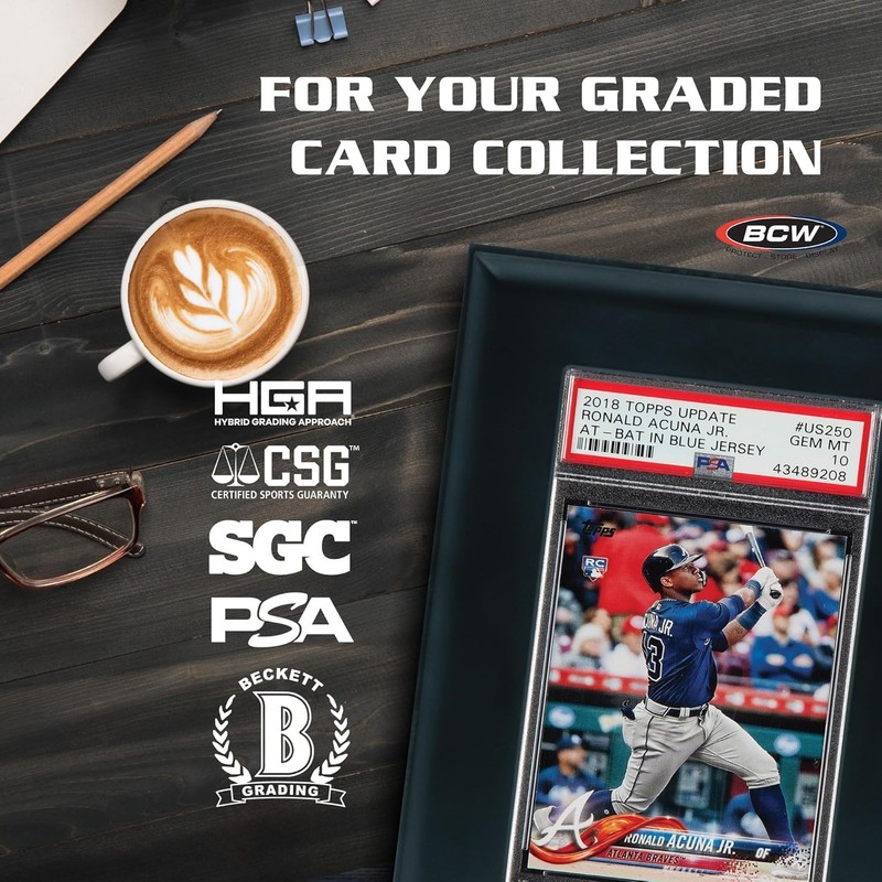BCW Interlocking Graded Card Frames - Black - Pack of