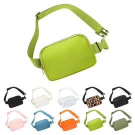 Frenou Waist Belt Bag Fashion Fanny Women and Men Gift Waist Pack With Adjustable Strap For Travel Running Hiking Walking Grass Green
