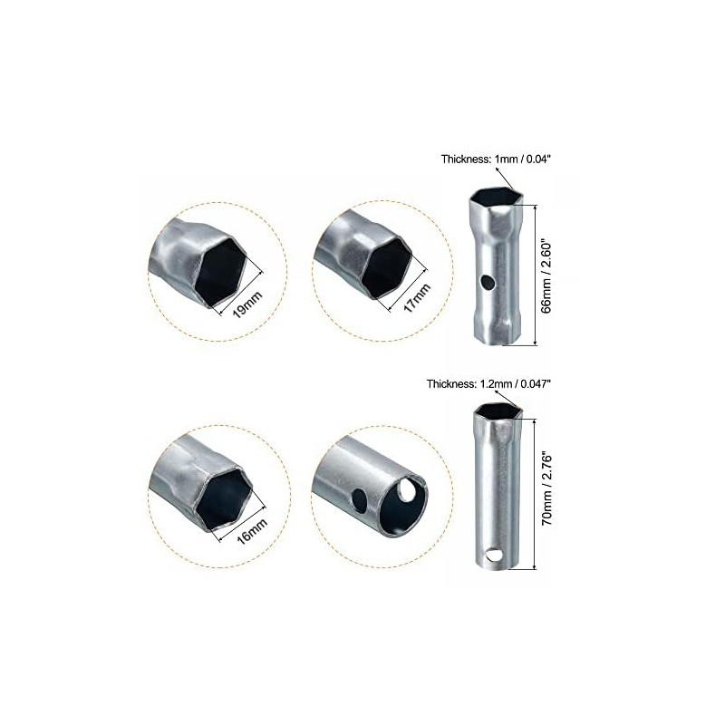 TA-VIGOR 6Pcs Spark Plug Socket Wrench Set, Double-Ended Spanner with