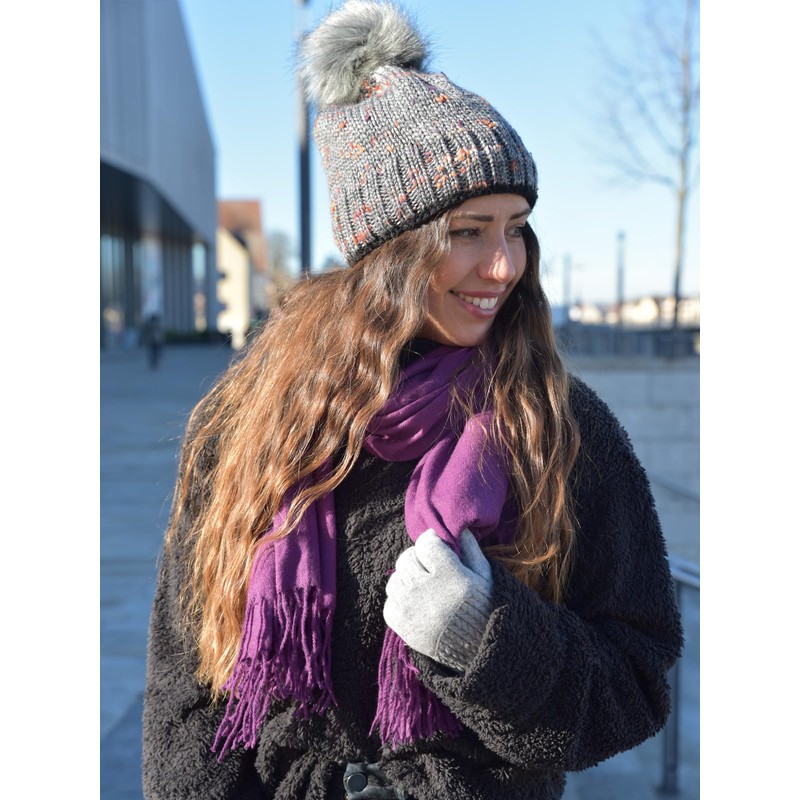 styleBREAKER 01017104 Unisex Soft Plain Scarf with Fringes Winter Stole