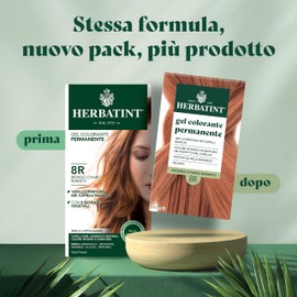 Herbatint Permanent Hair Colour Gel 8R Light Blonde Copper - 170 ml | Ammonia Free, 100% Coverage for White Hair | for Sensitive Skin, with 8 Natural Organic Extracts
