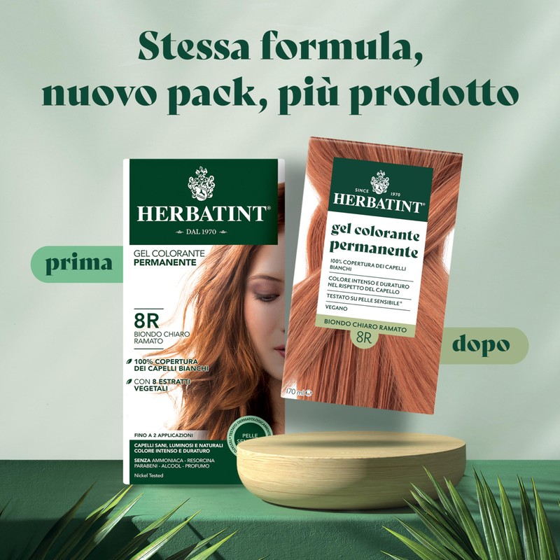 Herbatint Permanent Hair Colour Gel 8R Light Blonde Copper -