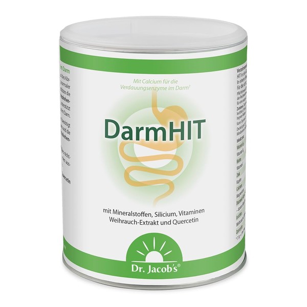 DarmHIT by Dr. Jacob's I 210 g Powder Tin Vegan I Dietary Supplement for Normal Digestion ¹ I Suitable for Histamine Intolerance (HIT) I 84 Servings
