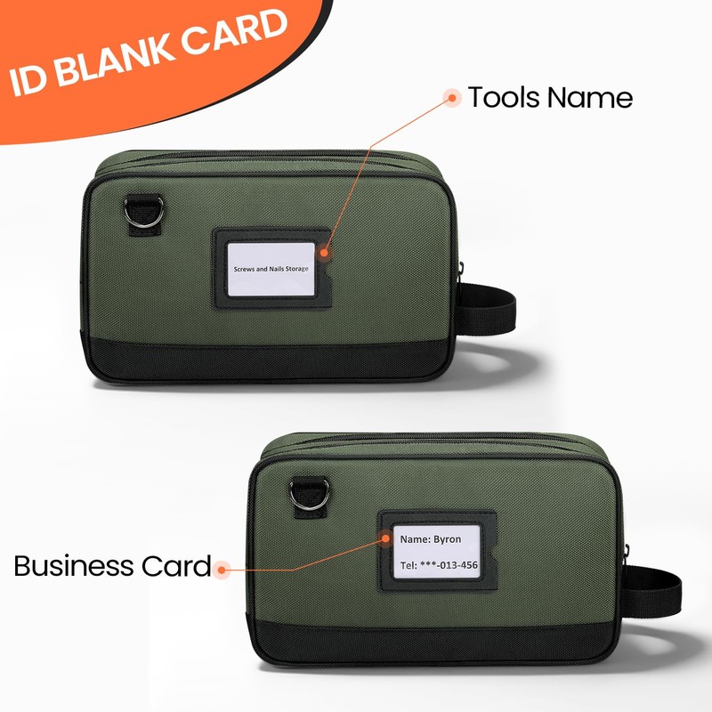 TUFFWORX Tool Bag, Dual Compartment Storage Pouch (Gray)