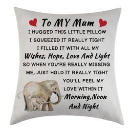 Tihnvk Cushion Cover Gifts For Mom From Daughter Son Birthday For Mom Pillow Cover Pillow Cases Cushion Cover Hug Pillow Cover To Mum Decorative Home Gifts