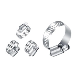 16 Pack Stainless Steel Hose Clip Assortment Kit, Adjustable 10-44mm Worm Gear Metal Fuel Line Clamp for Plumbing, Automotive and Mechanical Applications