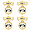 Liliaafar 4 Pack Usher and Greeter Badge Multipack Church Welcome
