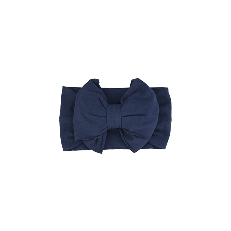 RuffleButts Navy Big Bow Headband - One Size