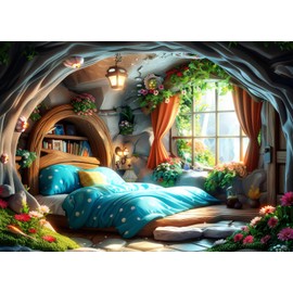 Bullglesup Jigsaw Puzzles for Adults 1000 Pieces, Room with Poster Interlock Perfectly Letter on Back No Dust, Home Decor Birthday Party Gift Toy for Men Women Elders Seniors (27.5"x19.6")