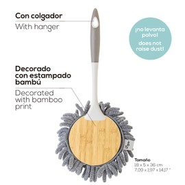 VIGAR Bamboo Microfibre Duster Round Grey ABS Dimensions: 18 x 10 x 36 cm