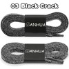 DANHUA Thin Flat Black Crack Print Shoelaces 47Inch Shoe Laces