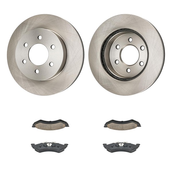 Front Brake Kit Rotors Ceramic Brake Pads for Dodge 2000-2002