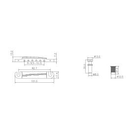 AxLabs Hardware KD By AxLabs LP Junior Style Wrap-Around Bridge With Compensated Top - Chrome