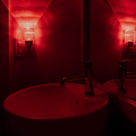 Spectra479 - Red LED Dim Night Light for Bedrooms & Bathrooms [2 Pack] - BioRhythm Safe - (Circle)