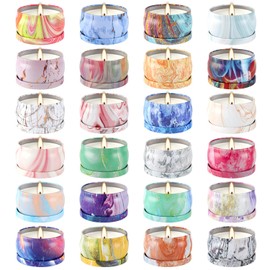 WPONSZU Scented Candles Gifts Set 24 Pack Soy Wax Travel Tin Jar Candles for Home 2.5 OZ jar Candles for Mom for Christmas, Birthday, Thanksgiving, Mother's Day
