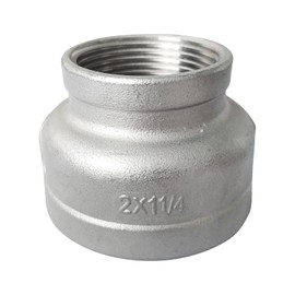 LOZOME 2" x 1-1/4" Female Reducer Reducing Coupling,Stainless Steel 304 NPT Female Threaded Cast Pipe Fitting,Nipple