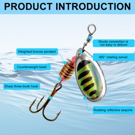 Spoons Forelle, 14 Stück Angelköder Set mit Aufbewahrungsbox, UV-Aktiv Forellenköder, Forellen Spoon Set Forellenköder, Angelzubehör 3g/3.5g/4.6g/5g/5.2g Löffelköder, für Forelle Barsch Hecht Zander