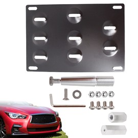 ANTUKO Front Bumpe License Plate Tow Hook Mount Bracket Replacement for 2008-2013 G37 and 2014-2018 Q50 Q60