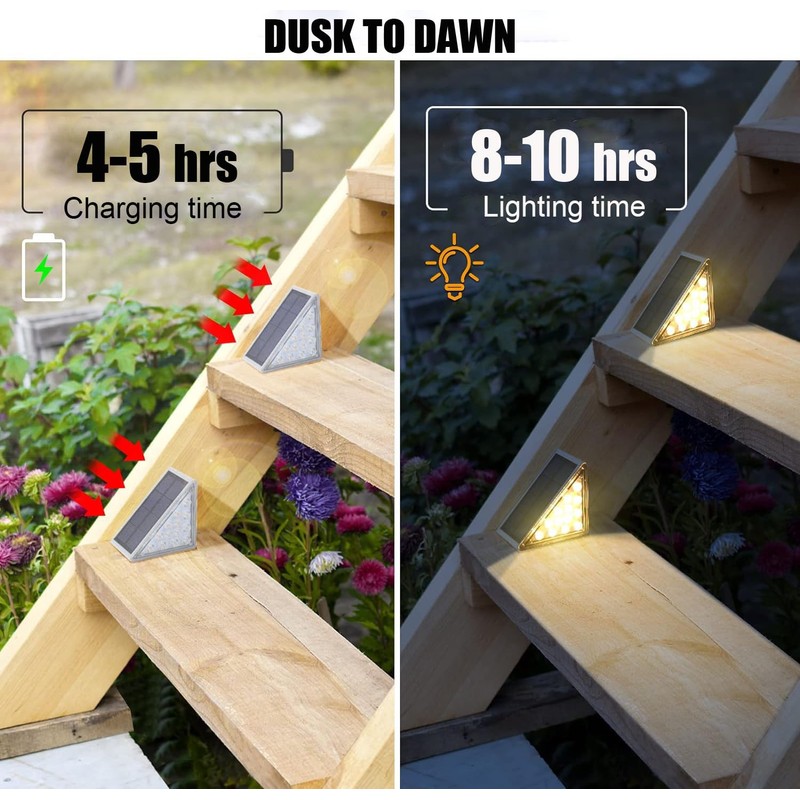 Uni PNR Solar Stair Lights Outdoor, 12 Pack Outdoor Solar