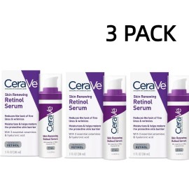 Cerave~ CeraVe Anti Aging Retinol Serum 1 oz Cream Serum for Smoothing Fine Lines NEW - 3-PACK