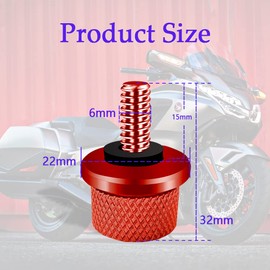 Mearo Stainless Knurled Fender Seat Bolt Screw, Aluminum 1/4"-20 Thread Seat Bolt with Nylon Washers, Compatible with Harley Sportster Softail Touring Dyna 1996-2024 for Harley Davidson Accessories