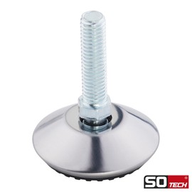 SOTECH Set of 10 Mobilia Adjustable Feet Diameter 40 mm M8 x 30 16° Tilting Including Screw-In Sleeves Furniture Foot Adjusting Screw