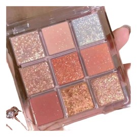 Paleta De Sombras 9 Colores Transparente Con Brillo Intenso