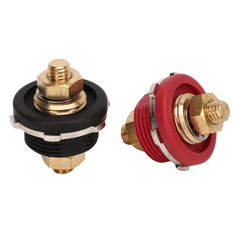 2PCS 3/8in Thru Panel Battery Terminal 250A Black Red Universal