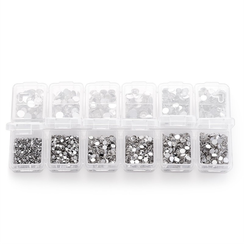 Zealer 4200 pcs flat back rhinestones DIY round crystal gems,