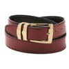 Reversible Belt Bonded Leather Removable Gold-Tone Buckle BURGUNDY/Black 36