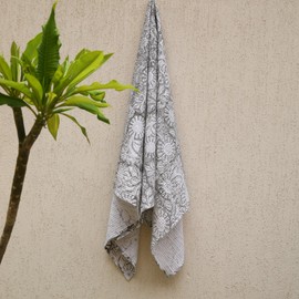 Trade Star Beautiful Hand Block Printed Highly Absorbent Towel 100% Cotton Waffle Towel Lightweight Towel Super Soft Premium Quality Bathwipe for Shower Gym Beach Travel (Pattern 10)