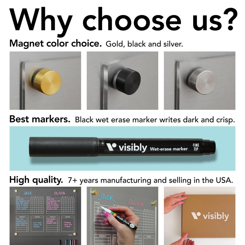 Magnetic Acrylic Chore Chart for Fridge with Weekly and Notes